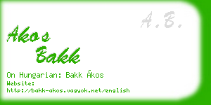 akos bakk business card